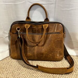 Buffalo Leather Messenger Bag/Briefcase
